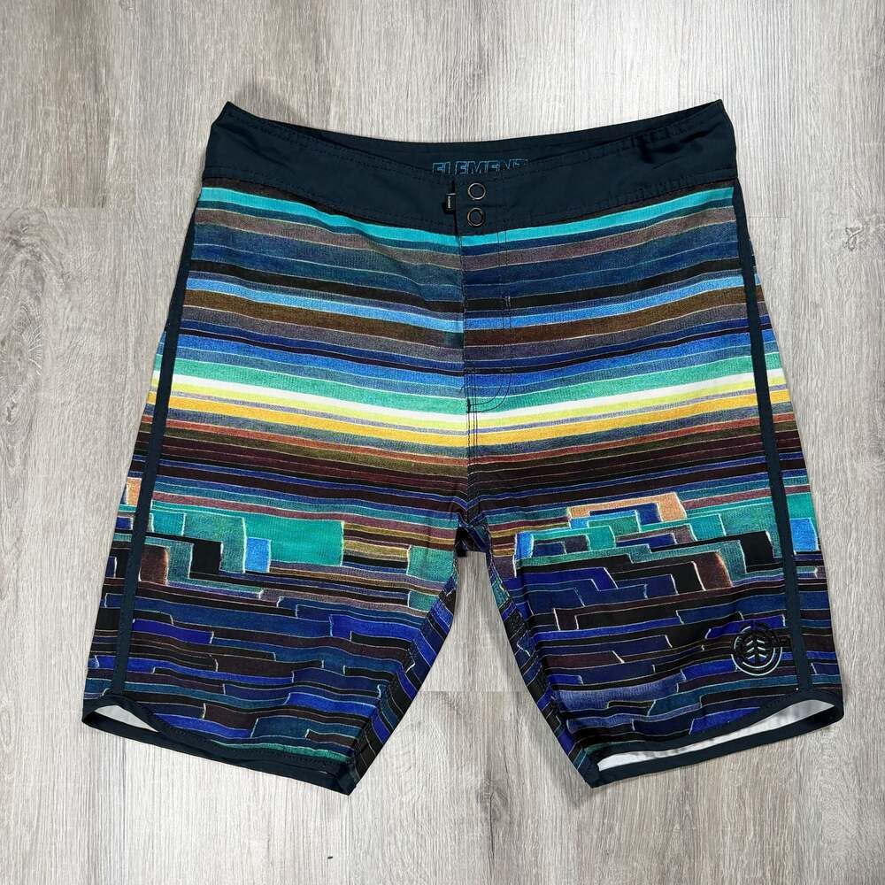 Element Men's Multicolored Striped Performance Boardshorts